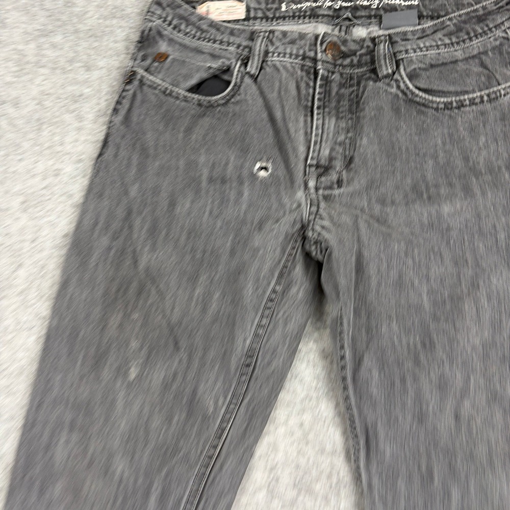 Buffalo David Bitton Daran Jeans Mens 30x32 Slim Straight Grey Faded Distressed - Picture 6 of 16